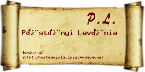 Pöstényi Lavínia névjegykártya